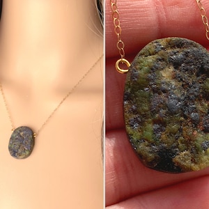 Raue natürliche Smaragd Halskette Gold Silber Smaragd Kristall Anhänger, grüne Stein Halskette, kann Birthstone, Echter Smaragd Schmuck, IST STEIN