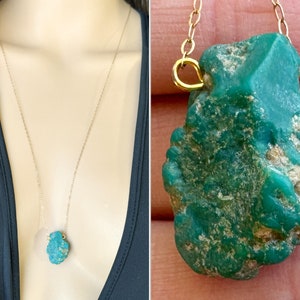 Large Turquoise Necklace, Turquoise Crystal Necklace, Blue Stone Necklace December Birthstone, Real Turquiose, Natural Turquoise EXACT STONE