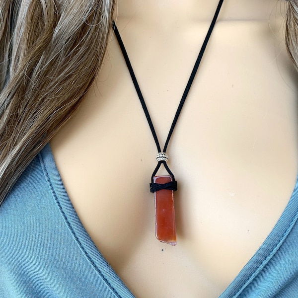 •INVOKE• carnelian + silver necklace (16