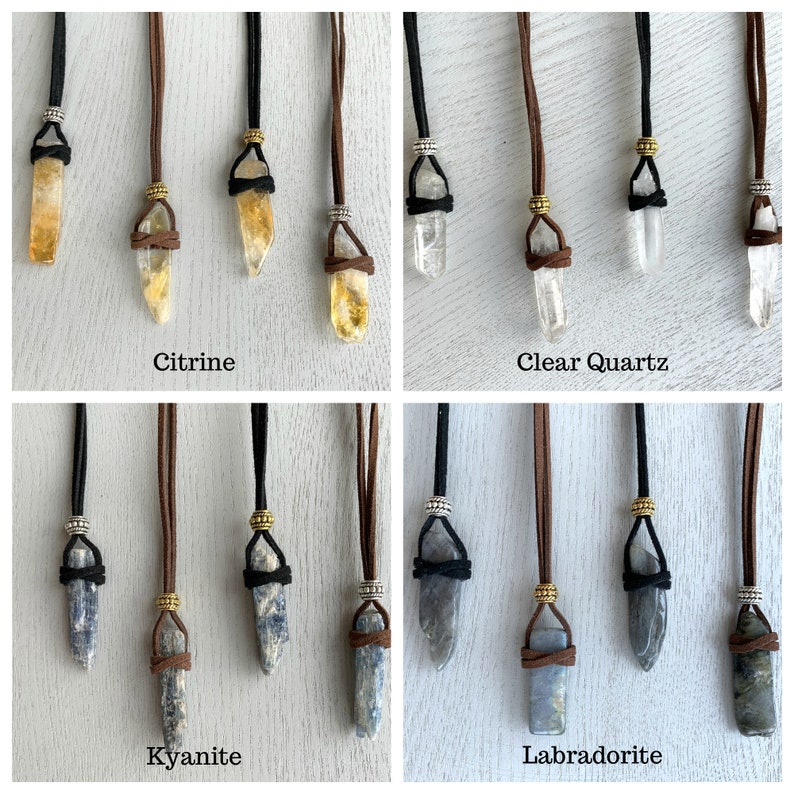 MENS CRYSTAL NECKLACE Select Your Stone Custom Crystal Etsy
