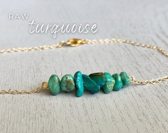 Genuine Turquoise Anklet, Rose Gold Turquoise Crystal Ankle Bracelet, December Birthstone Real Turquoise Bracelet Silver Blue Stone Anklet