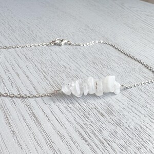RAW MOONSTONE ANKLET Gold or Silver Moonstone Jewelry, June Birthstone Gift for Bridesmaids Anklets Real Crystal Ankle Bracelet, Boho Anklet image 5