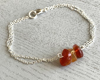 Carnelian Bracelet for Women, Red Carnelian Jewelry, Natural Gemstone Bracelet, July Birthstone Gift for Mom, Natural Red Crystal Bracelet