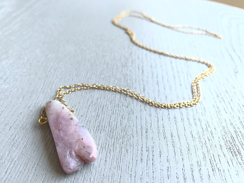 RAW KUNZITE NECKLACE Crystal Healing Necklace Raw Stone Etsy New Zealand