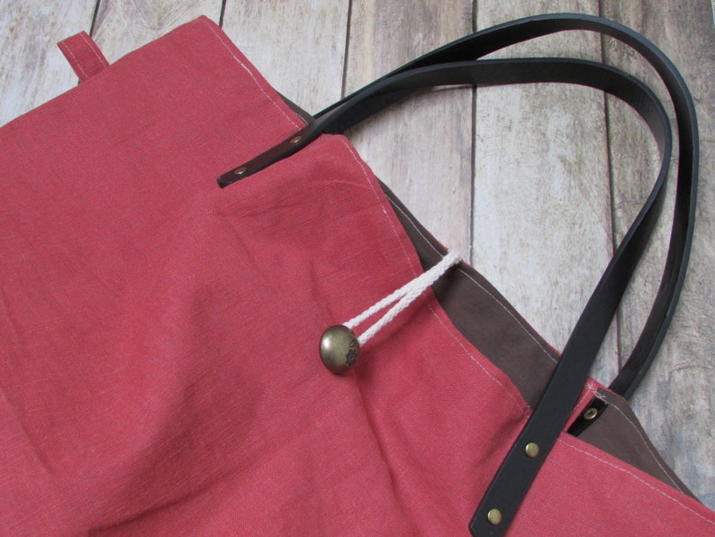 clutch lining 28 x 53 x 12 cm-153 large handbag Linen tote bag