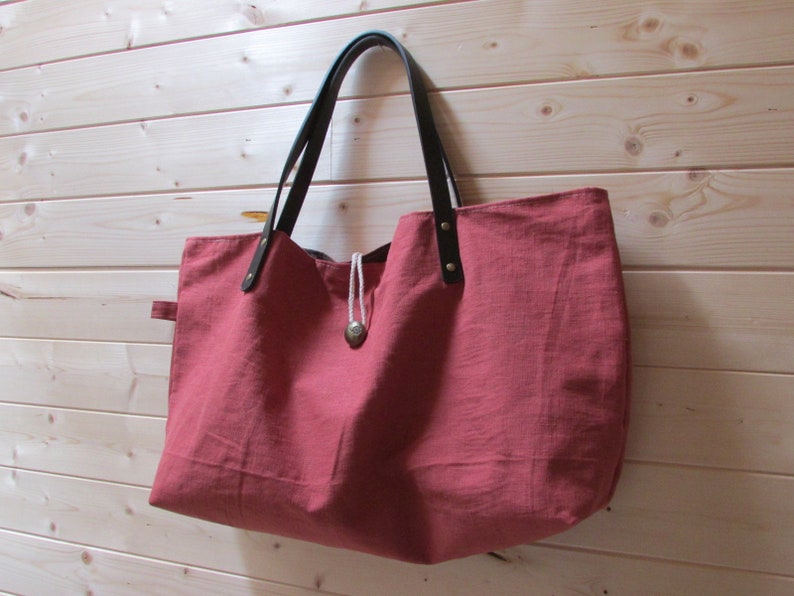 clutch lining 28 x 53 x 12 cm-153 large handbag Linen tote bag