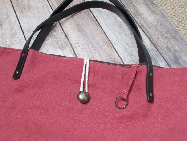 clutch lining 28 x 53 x 12 cm-153 large handbag Linen tote bag