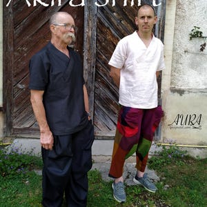 PDF Akira shirt sewing patterns size XS-4XL for paper size: A0/A4/US letter, and 36&quot; roll. Bohemian men&#39;s style, Oriental Boho Japanese Thai