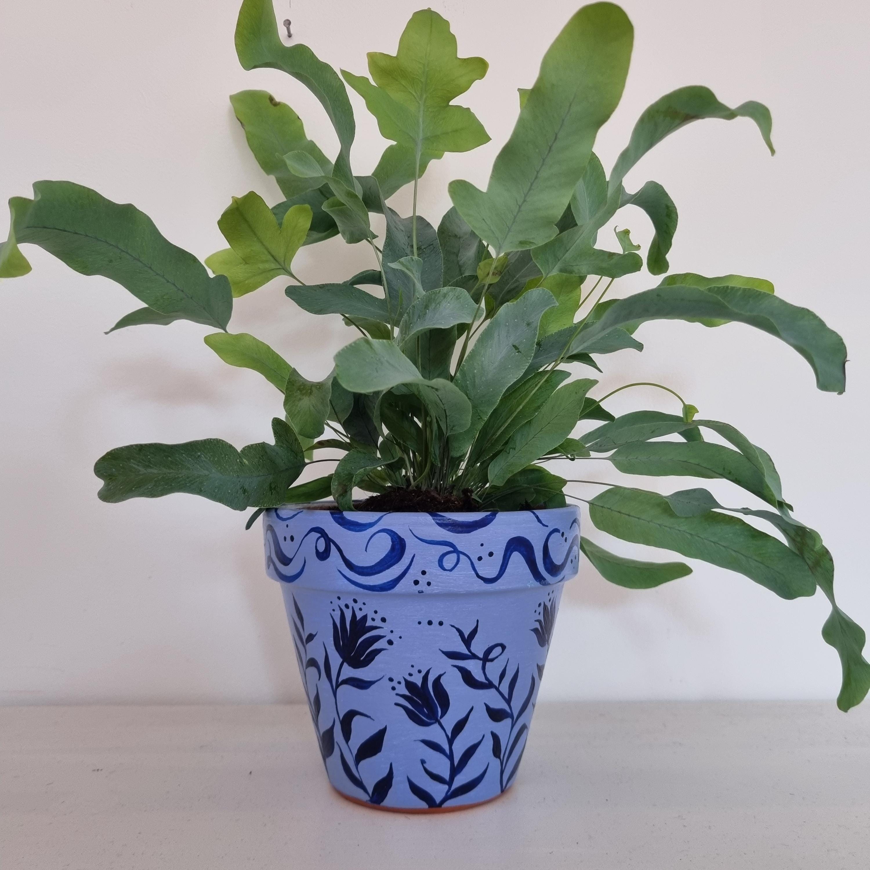 手書きアート鉢 手描きの観葉植物の鉢、それぞれユニークなデザイン - Etsy 日本