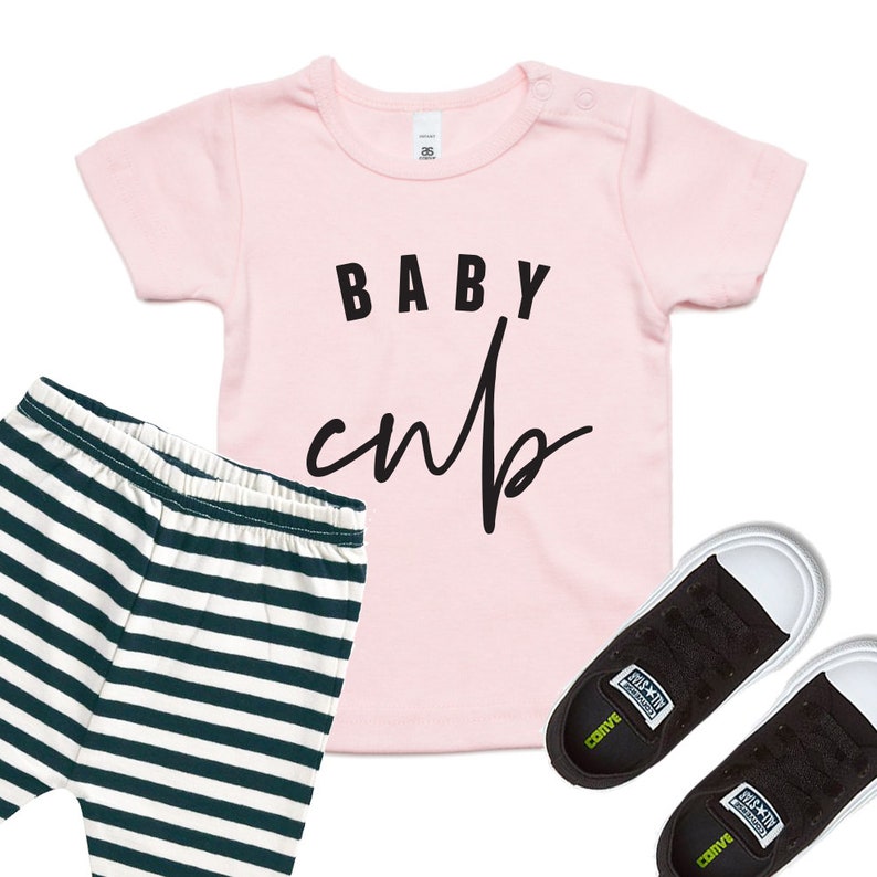 Baby cub matching baby kids baby cub natural cotton t-shirt tee mom mum and baby bebe bub style motherhood