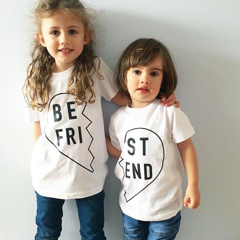 Front Best Friend White Tee 2 Pack Etsy