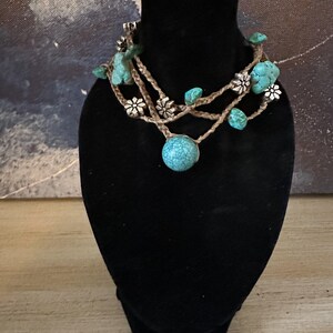 Turquoise Howlite Bracelet~Three Strands~Anxiety Relief~Peace~7 3/4&quot; Bracelet~Beaded Bracelet-Crystal Jewelry-Beaded Crystal Jewelry