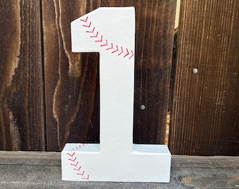 Number 1 Photo Prop,First Birthday,Baseball Number 1,Sports Birthday,Baseball,Baseball Theme,Number One,1st Birthday,Table Centerpiece