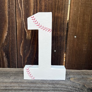 Number 1 Photo Prop,First Birthday,Baseball Number 1,Sports Birthday,Baseball,Baseball Theme,Number One,1st Birthday,Table Centerpiece