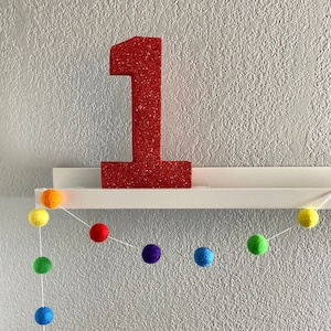 Rainbow Felt Garland,Felt Garland,Rainbow,Pom Balls,Felt Ball Garland,Rainbow Garland,Rainbow Decor,BrightRainbow Birthday,Fiesta,Wool