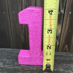 Number 1 Photo Prop, Cake Topper, Number 1 Cake Topper, First Birthday, Pink, Glitter, Cake Smash, 1st, Number One, 4 inches