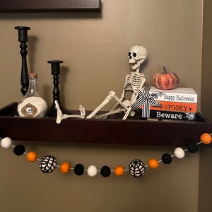 Halloween Garland,Felt Ball Garland,Halloween Banner,Halloween Decor,Spider,Halloween,Halloween Party,Halloween Birthday,Spooky,Felt Banner