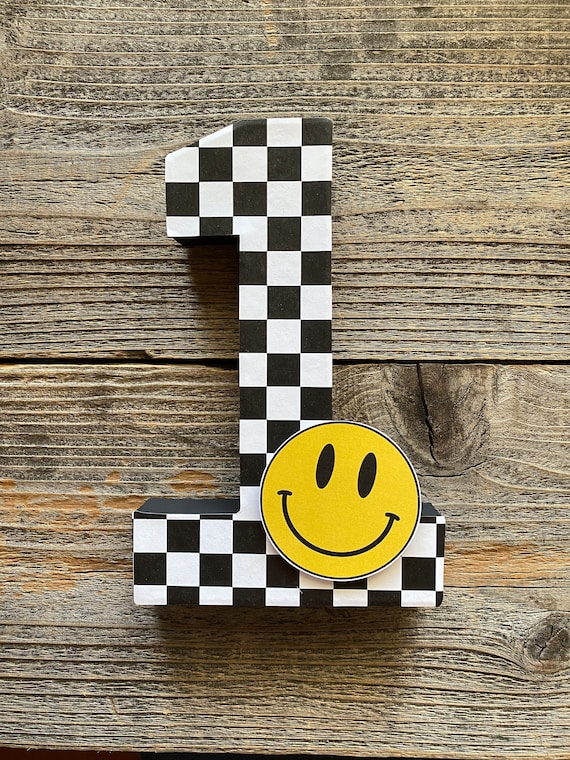 One Happy Dude,One Happy Dude Decor,One Happy Dude Birthday,Smiley Face,One Happy Dude Number,Lightening Bolt,Smiley Face Birthday,Checkered