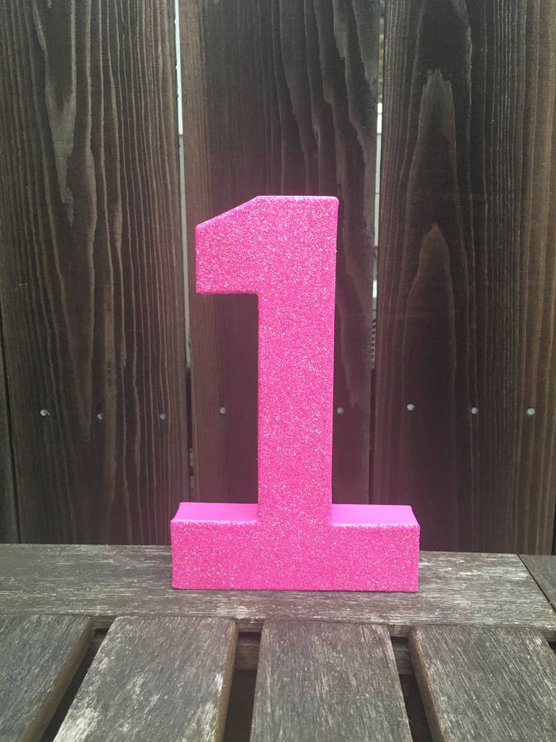 Number 1 Photo Prop First Birthday Pink 1 Pink Glitter - Etsy