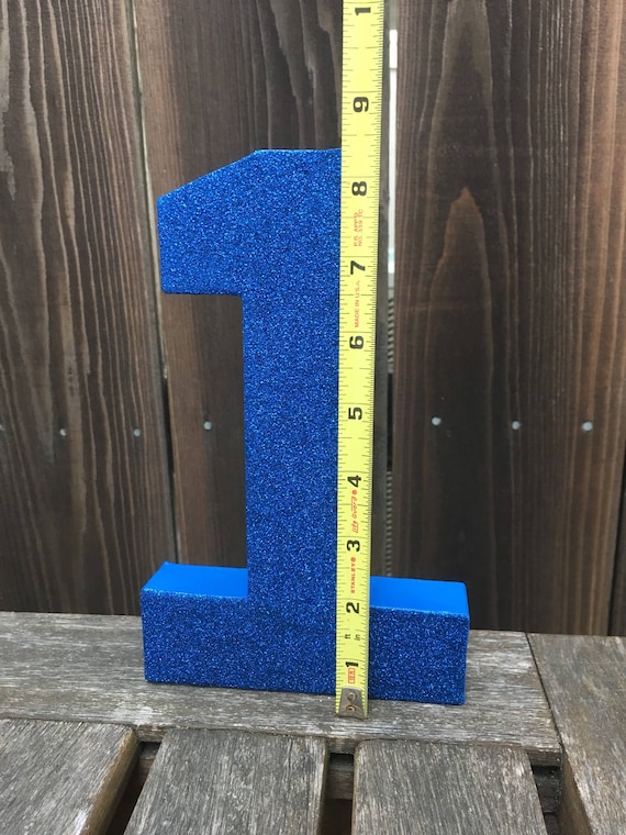 Number 1 Photo Prop, First Birthday, 1st Birthday,  Blue Photo Prop, Glitter #1, Blue One, Cake Smash, Table Centerpiece, Number One,8 inch