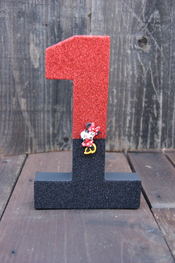 Number 1 Photo Prop,First Birthday,1st Birthday,Mouse,Minnie Inspired,Cake Smash,Number One,Photo Prop,Table Centerpiece,8 Inch