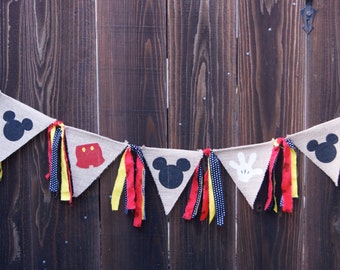 Mickey Banner,Mouse Banner,Mickey Decor,Mickey Party,First Birthday,1st Birthday,Mouse Ears,Mickey Birthday,Disney Birthday,Disney Banner