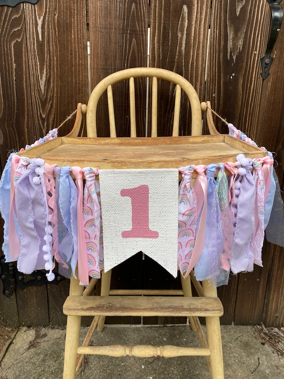 High Chair Banner,Rainbow,Rainbow Birthday,Pastel Rainbow,First Birthday,1st Birthday,Unicorn Birthday, Girl Birthday,Photo Prop,Baby Shower