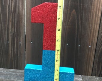 Number One,Photo Prop,Number 1,Dr Seuss Inspired, 1st Birthday,First Birthday,Number One Photo Prop,Cake Smash,Table Centerpiece, 8 Inches