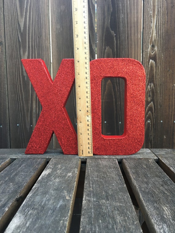 Xo Sign,Love Sign,XoXo,Love Letters,Valentines Day Decor,Glitter,Love Decor,XO Letters,Wedding Decor,Anniversary,Valentines Day,8 inch