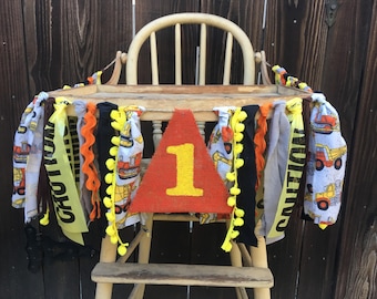 High Chair Banner,Construction Banner,Construction Party,1st Birthday,1st Birthday Banner,First Birthday,Photo Prop,Photo Backdrop