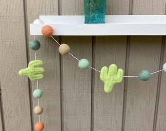 Fiesta Garland,Fiesta Felt Garland,Fiesta Decor,Felt Cactus,Felt Ball Garland,Cactus Garland,Fiesta Banner, Fiesta Siesta Tequila Repeat