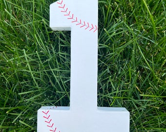 Number 1 Photo Prop,First Birthday,Baseball Number 1,Sports Birthday,Baseball,Baseball Theme,Number One,1st Birthday,Table Centerpiece