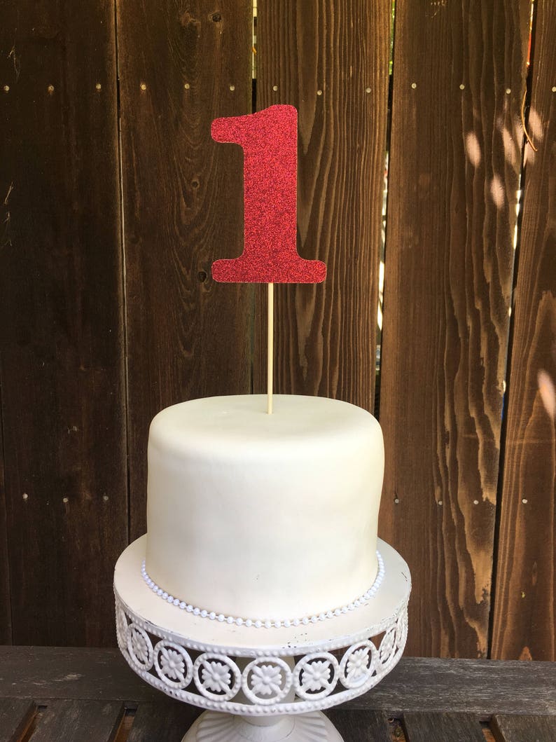 Cake Topper Glitter Number Number 1 Number One First - Etsy