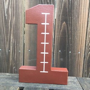 Number 1 Photo Prop,First Birthday,Football Number 1,Sports Birthday,Football,Football Theme,Number One,1st Birthday, Centerpiece,8 inches