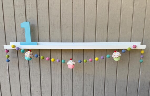 Cupcake Garland,Cupcake,Felt Garland,Cupcake Felt Garland,Cupcake Party,Birthday Garland,Birthday Banner,Pastel Garland,Felt Banner,Sweets