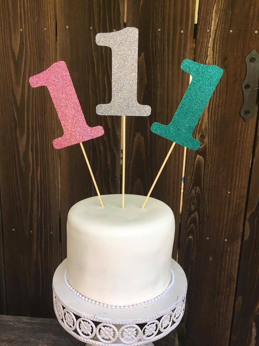 Cake Topper, Glitter Number, Number 1, Number One, First Birthday, 1st