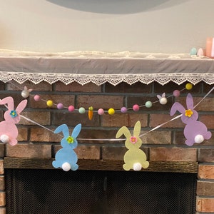 Easter Felt Banner,Easter Felt Garland,Easter Felt Bunny,Felt Bunny,Easter Garland,Felt Garland,Bunny Banner,Easter Bunny Banner,Easter