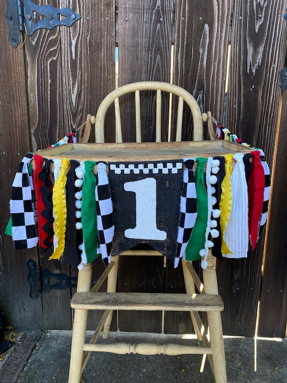 High Chair Banner,1st Birthday,Birthday Banner,First Birthday,Race Car Banner,Checkered Flag,Indy 500,Datona 500,Race Day,Race Car Birthday