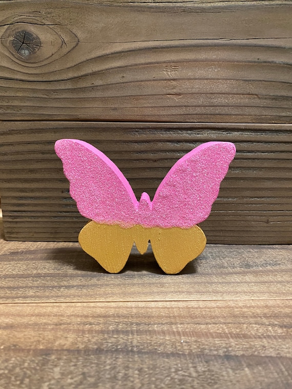 Butterfly,Pink Butterfly,Glitter Butterfly,Butterfly Decor,Spring Decor,Wood Butterfly,Spring Wood Decor,Butterfly Decorations