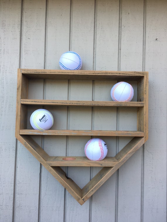 Softball Display,Home Plate,Softball Shelf,Softball Organizer,Softball Rack,Game Ball,Trophy Holder,Shadow Box,Baseball Holder,Rustic