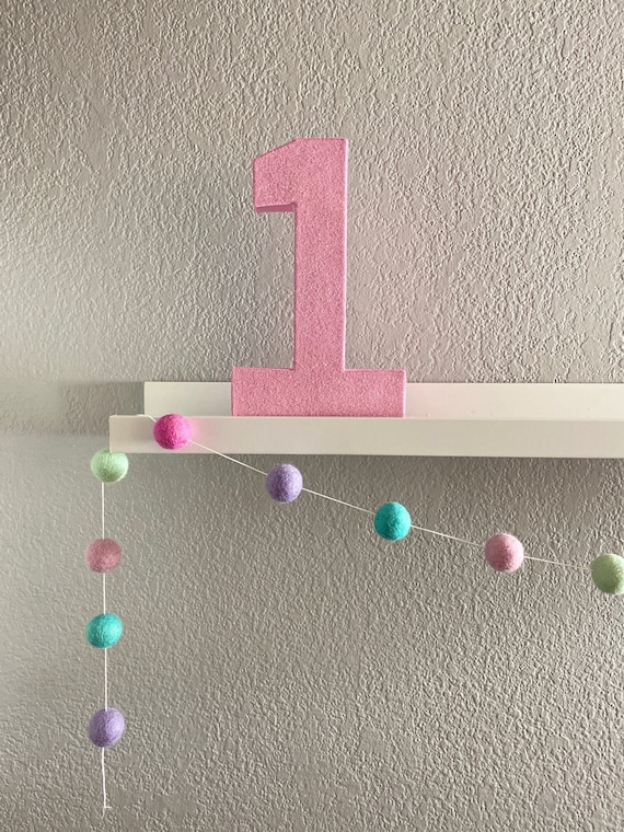 Unicorn Felt Garland,Felt Garland,Unicorn Birthday,Pom Pom Balls,Felt Ball Garland,Unicorn Garland,Unicorn Party,Nursery,Baby Shower