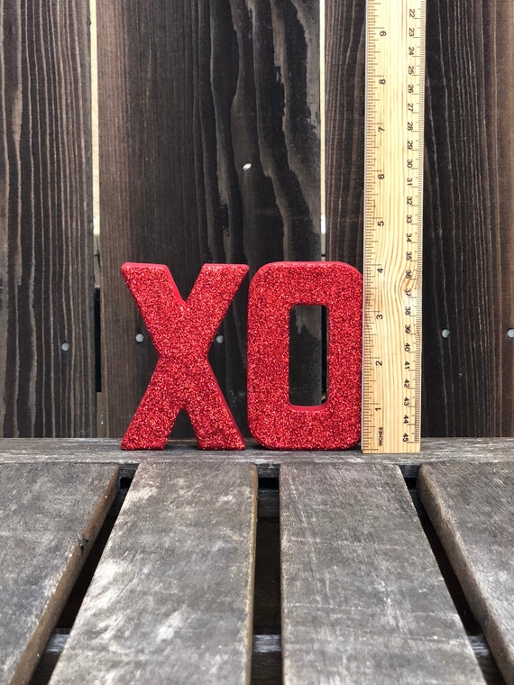 Xo Sign,Love Sign,Xo,Love Letters,Valentines Day Decor,Glitter Letters,Love Decor,XO Letters,Wedding Decor,Anniversary,Valentines Day,4 inch