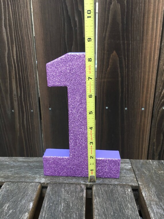 Number 1 Photo Prop, First Birthday, Lavender, Mermaid, Glitter, Cake Smash, 1st, Number One, Paper Mache, Table Centerpiece, 8 inches