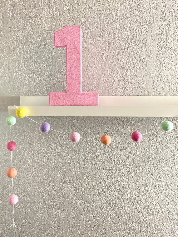 Pastel Rainbow Felt Garland,Felt Garland,Pastel Rainbow,Pom Balls,Felt Ball Garland,Pastel Rainbow Garland,Easter Garland,Easter Decor,Wool