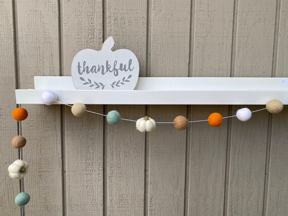 Thanksgiving Garland,Felt Ball Garland,Thanksgiving Banner,Thanksgiving Decor,Fall Garland,Fall Banner,Pumpkin Garland,Fall Felt,Felt Banner