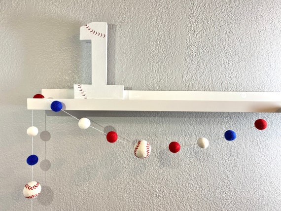 Baseball Garland,Felt Ball Garland,Baseball Banner,Sports Decor,First Birthday,1st Birthday,Baseball Party,Sports Birthday,Baseball Birthday