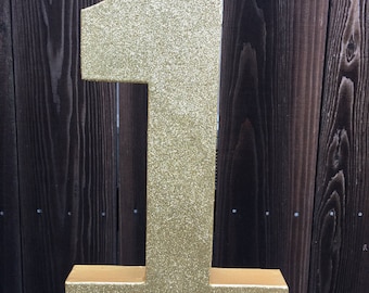 Number 1 Photo Prop, First Birthday, 1st Birthday, Number One, Giant Number, Gold, Gold Number, Cake Smash, Table Centerpiece, 16 inches