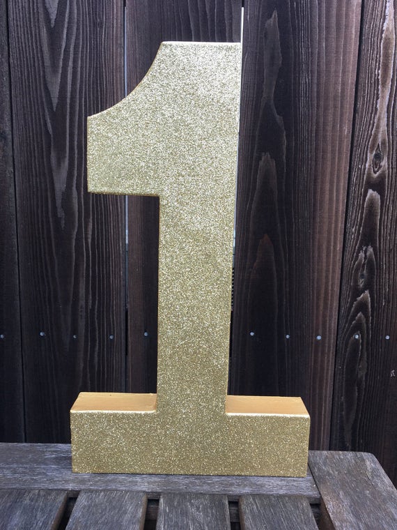 Number 1 Photo Prop, First Birthday, 1st Birthday, Number One, Giant Number, Gold, Gold Number, Cake Smash, Table Centerpiece, 16 inches