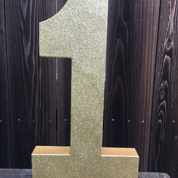 Number 1 Photo Prop, First Birthday, 1st Birthday, Number One, Giant Number, Gold, Gold Number, Cake Smash, Table Centerpiece, 16 inches