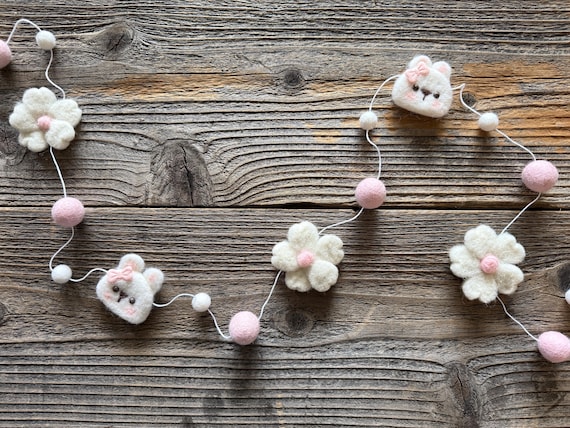 Bunny Garland,Easter Garland,Felt Garland,Felt Bunny Garland,Felt Bunny,Easter Bunny,Baby Shower Garland,Room Decor,Kids Room Decor,Rabbit